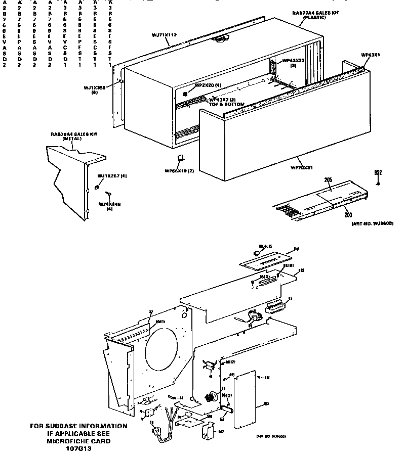 GE A3B568EVCSQ1 control box/cabinet diagram