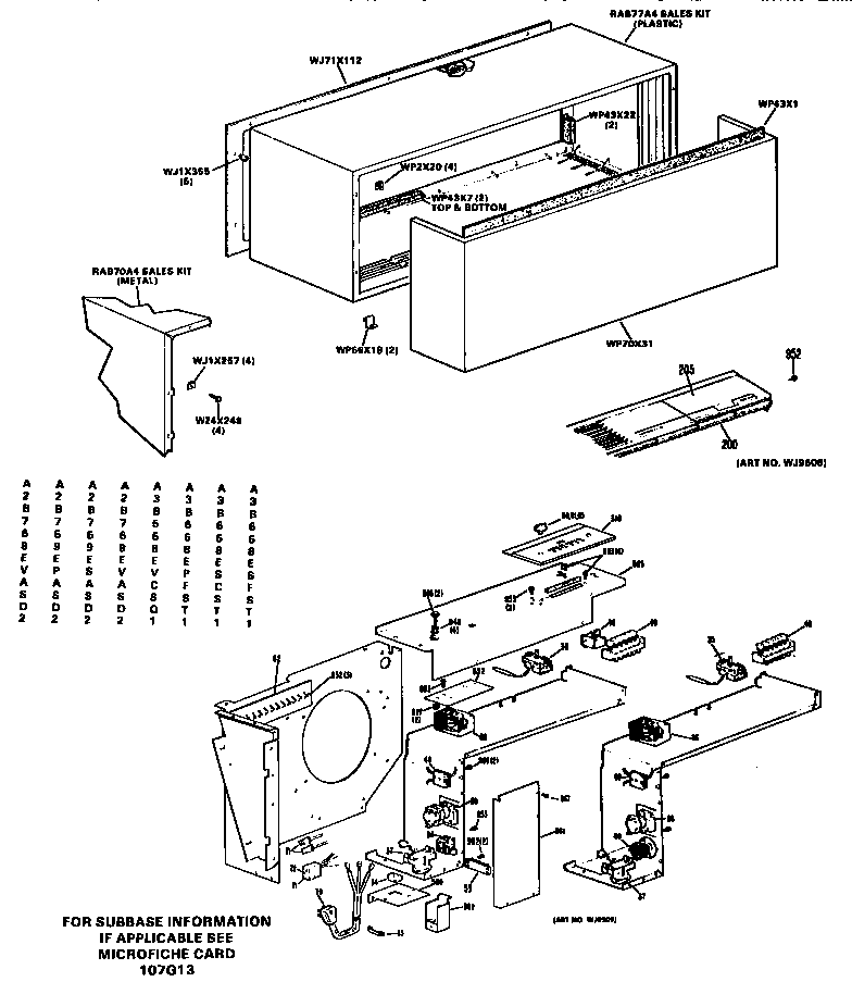 GE A3B568EVCSQ1 control box/cabinet diagram