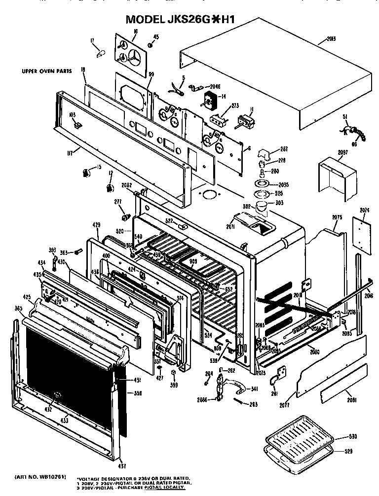 GE JKS26G*H1 upper oven diagram