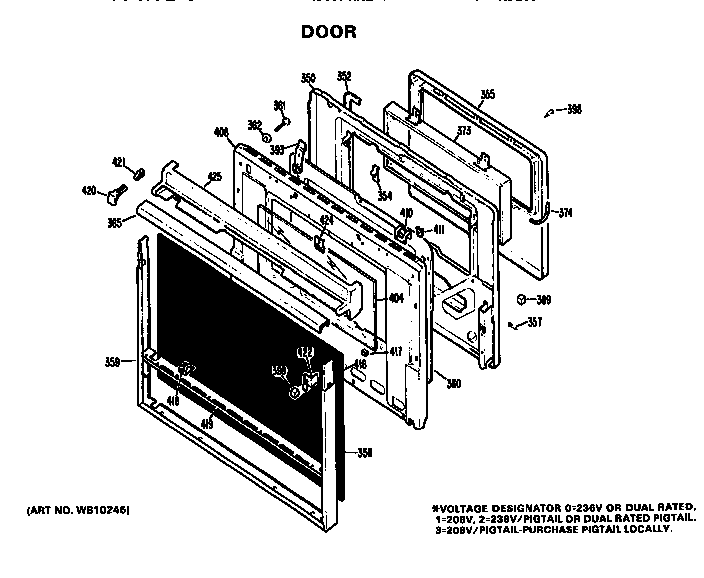 GE JKP07G*H1 door diagram