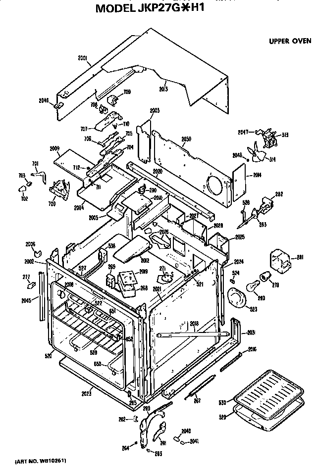 GE JKP27G*H1 upper oven diagram