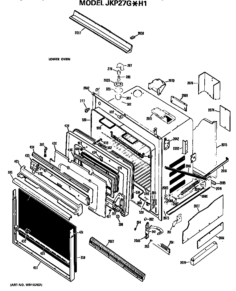 GE JKP27G*H1 lower oven diagram