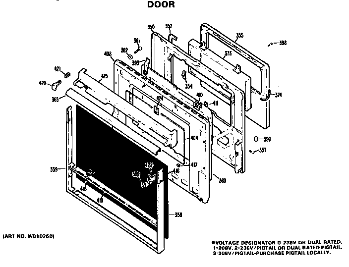 GE JKP27G*H1 door diagram