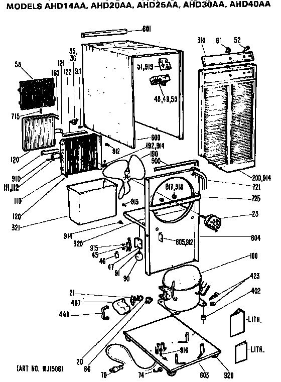 GE AHD20AA unit parts diagram