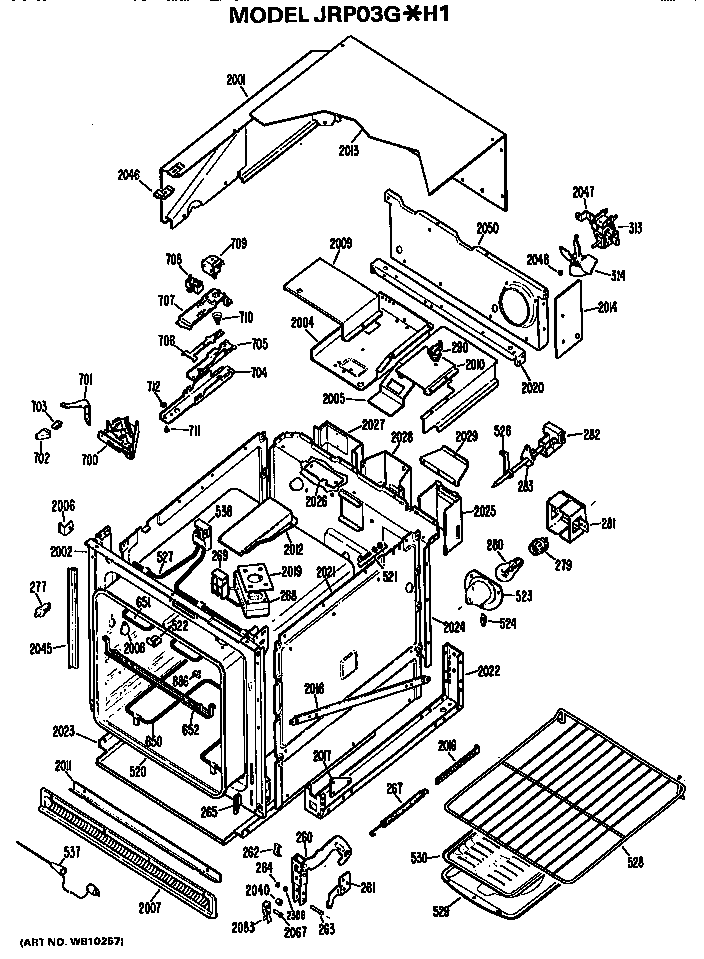 GE JRP03G*H1 main body diagram