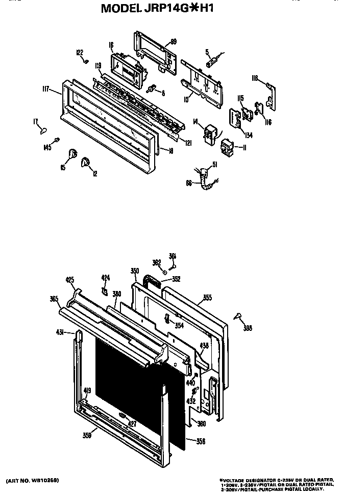GE JRP14G*H1 controls/door diagram