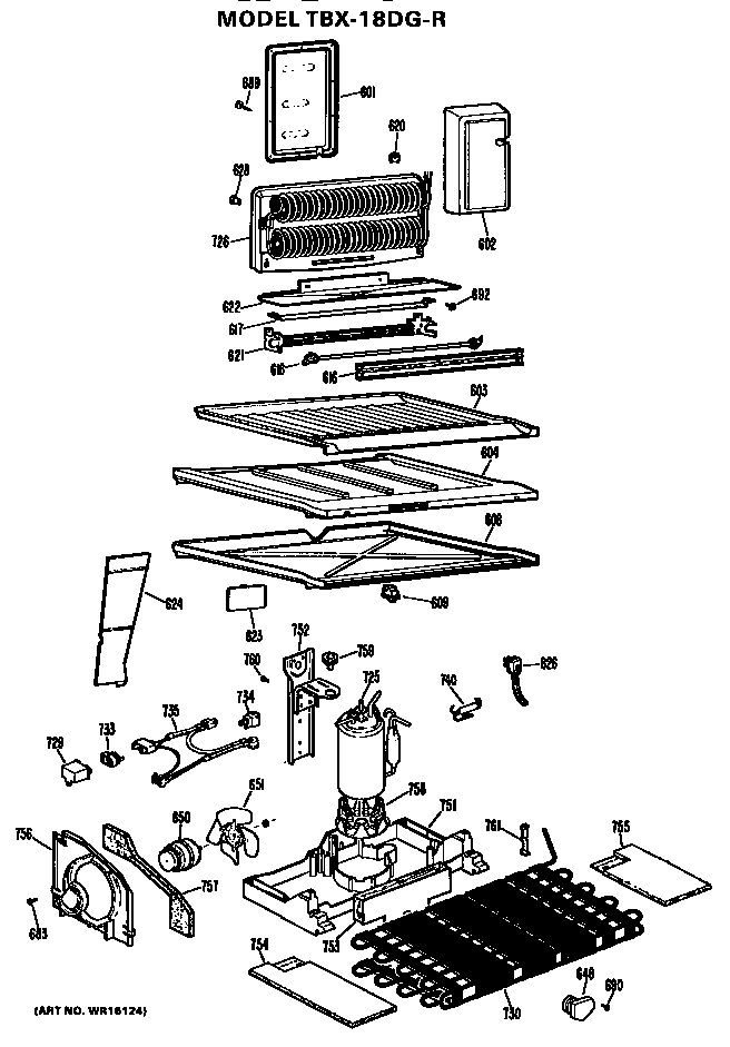 GE TBX18DGR unit parts diagram