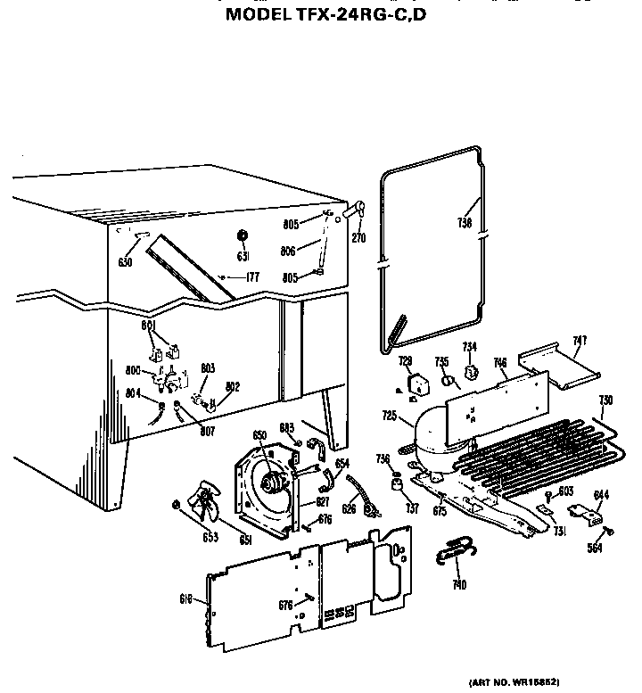 GE TFX24RGD unit parts diagram