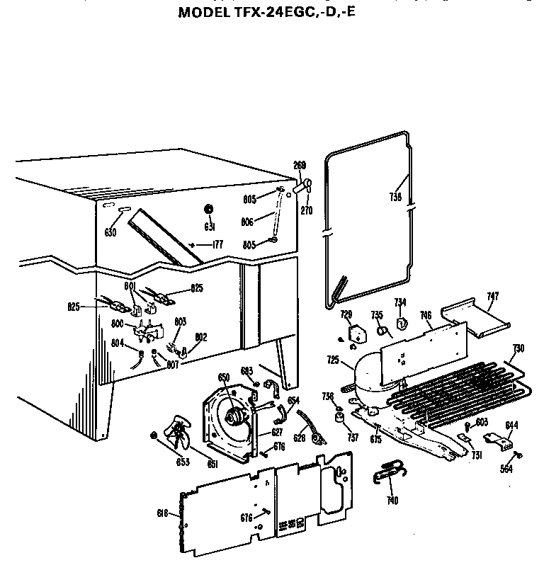 GE TFX24EGC unit parts diagram