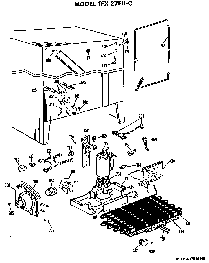 GE TFX27FHC unit parts diagram