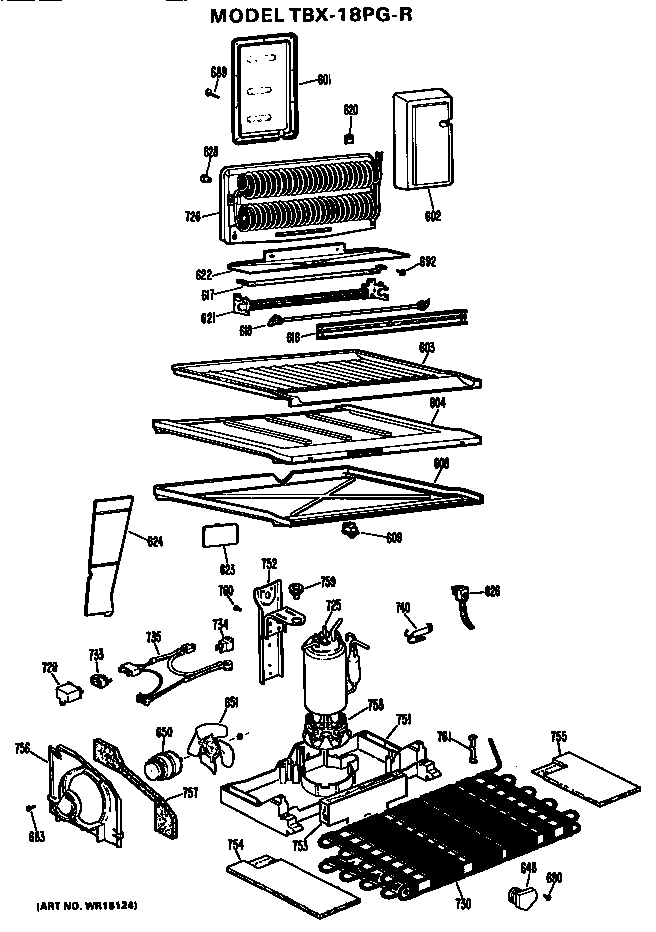 GE TBX18PGR unit parts diagram