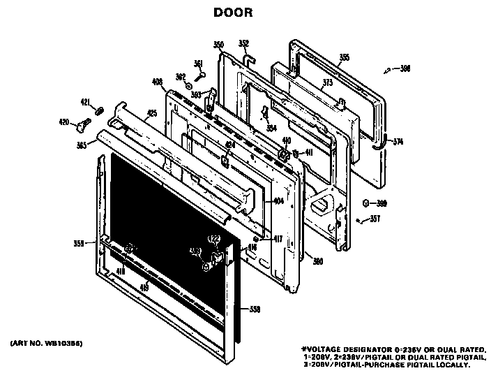 GE JKP27G*J1 door diagram