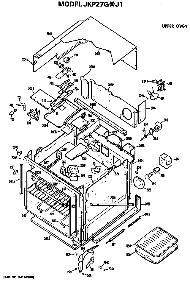 GE JKP27G*J1 upper oven diagram