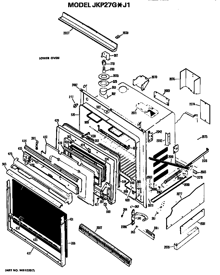 GE JKP27G*J1 lower oven diagram