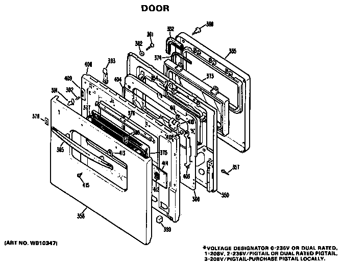 GE JKP07*J1 door diagram