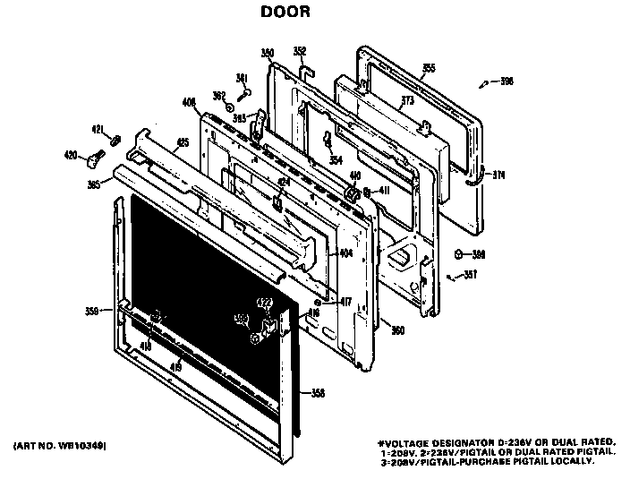 GE JKP07G*J1 door diagram