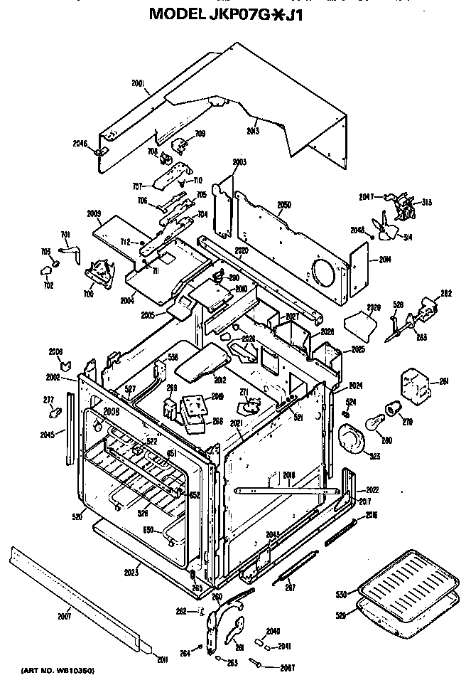 GE JKP07G*J1 main body diagram