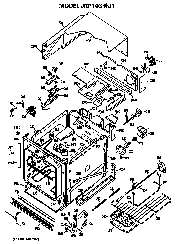 GE JRP14G*J1 main body diagram