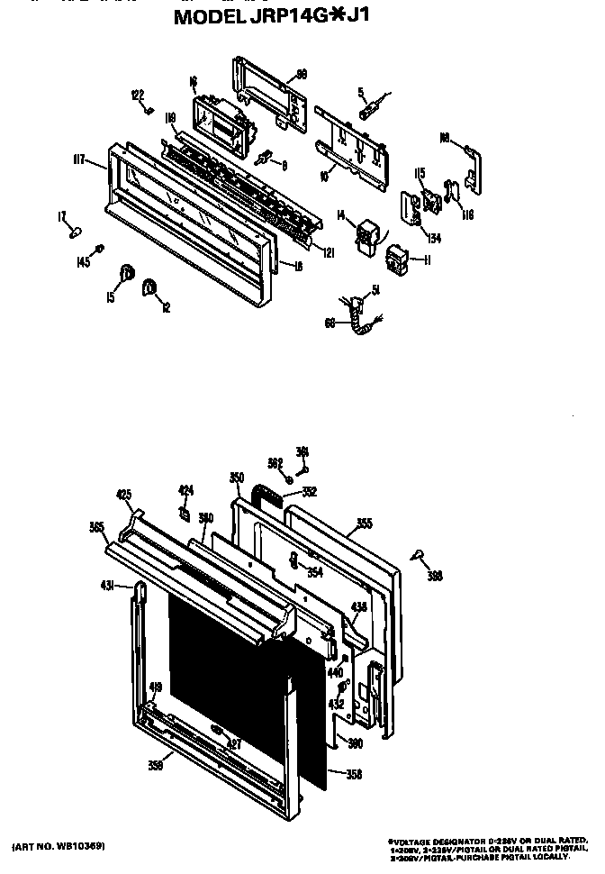 GE JRP14G*J1 door/controls diagram