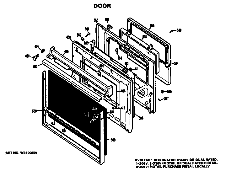 GE JMP26G*J1 door diagram