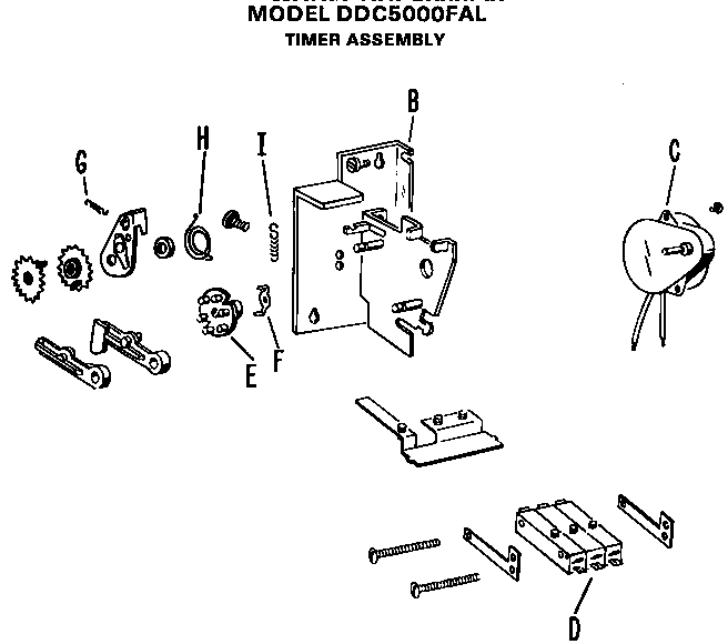GE DDC5000FAL timer assembly diagram