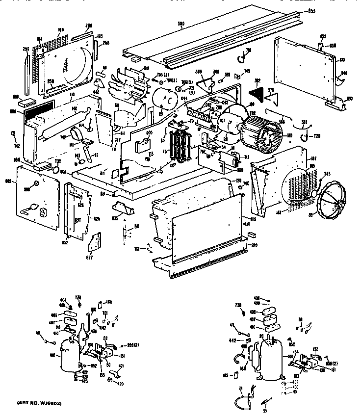 GE A2B383DEALR1 replacement parts/compressor diagram