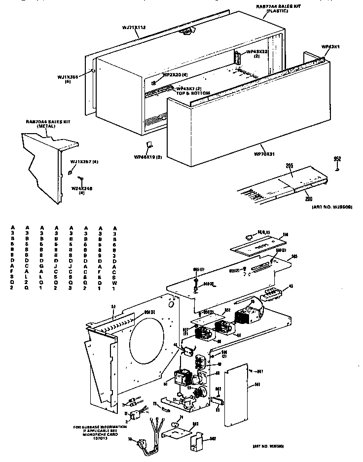 GE A3B589DACSQ2 control box/cabinet diagram