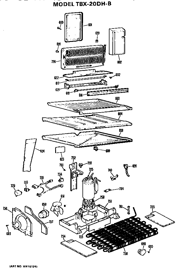GE TBX20DHB unit parts diagram