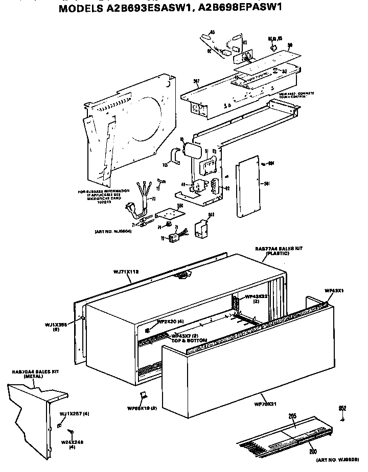 GE A2B693ESASW1 control box/cabinet diagram