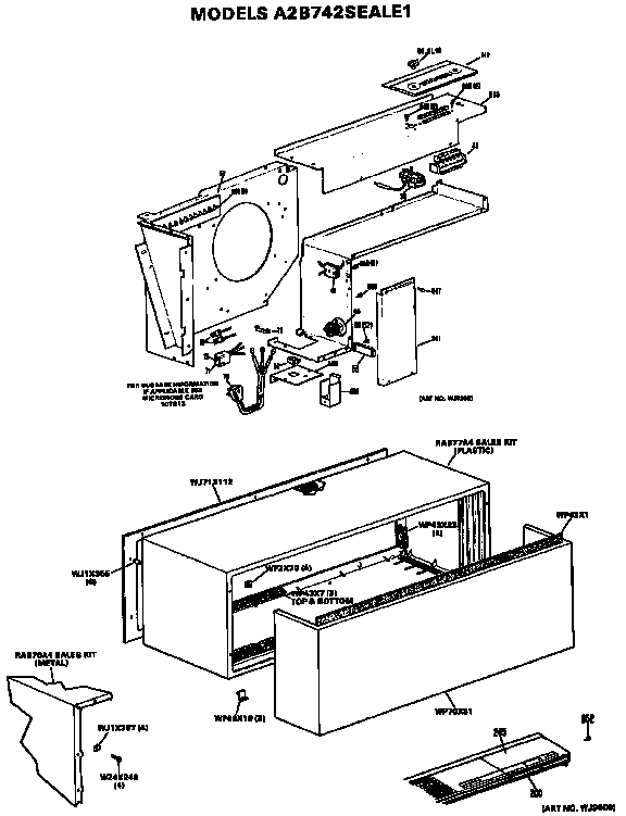GE A2B742SEALE1 control box/cabinet diagram
