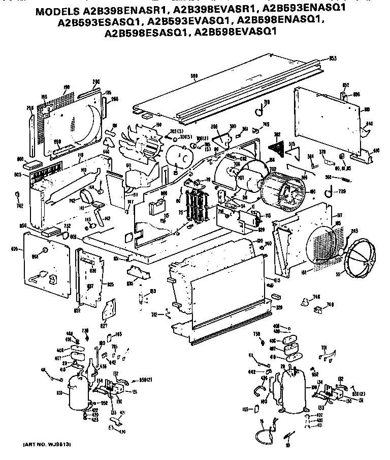 GE A2B398ENASR1 replacement parts/compressor diagram