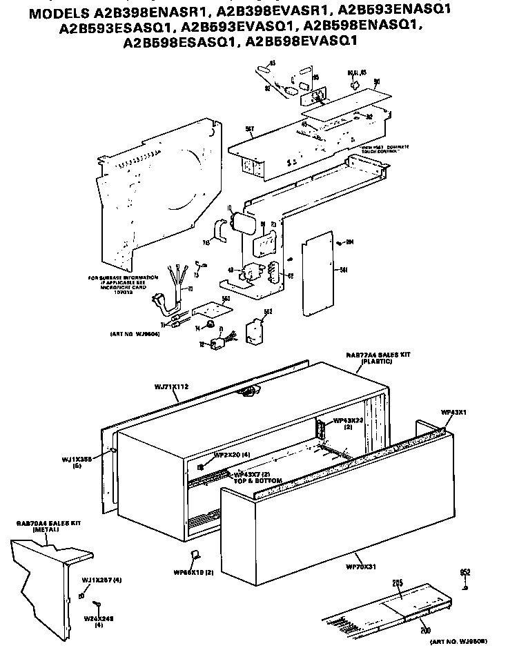 GE A2B398ENASR1 control box/cabinet diagram