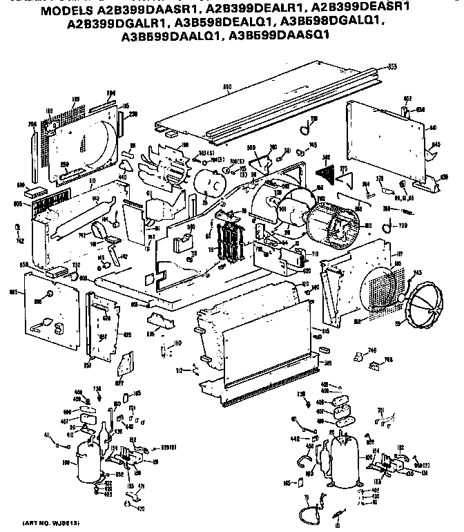 GE A2B399DEALR1 replacement parts/compressor diagram