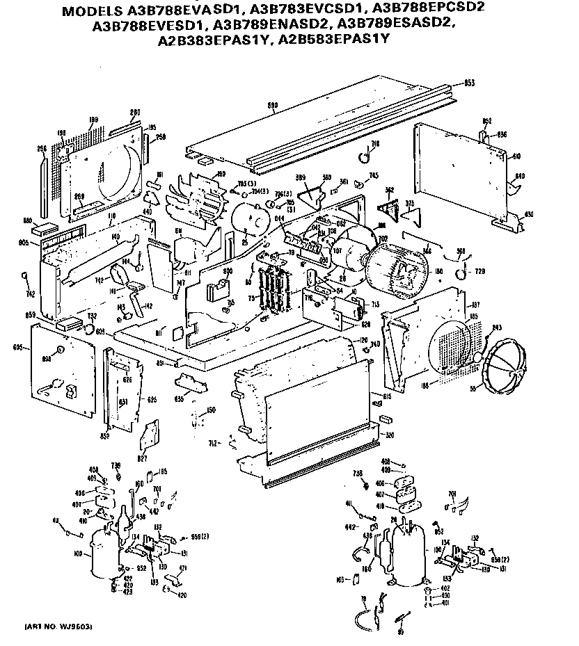 GE A3B788EPCSD2 replacement parts/compressor diagram