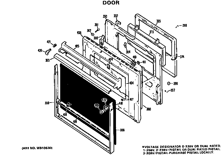 GE JKP07G*J2 door diagram