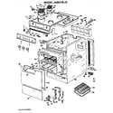 GE JAS01*J2 main body/cooktop/controls diagram