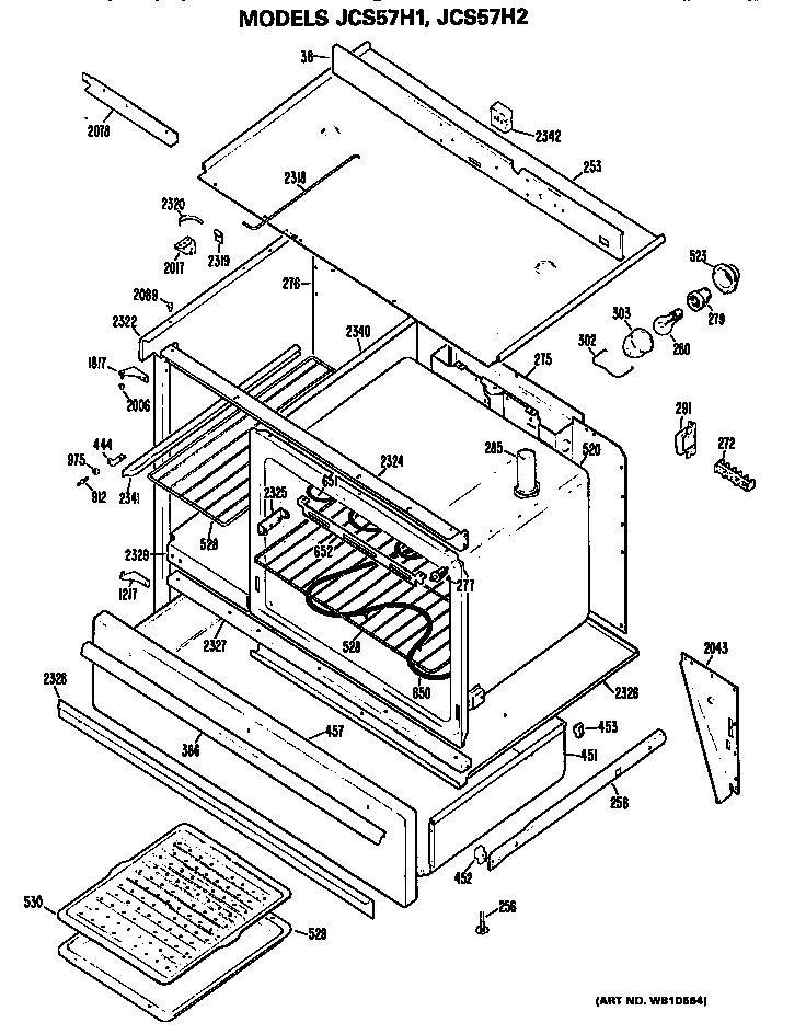 GE JCS57H1 main body diagram