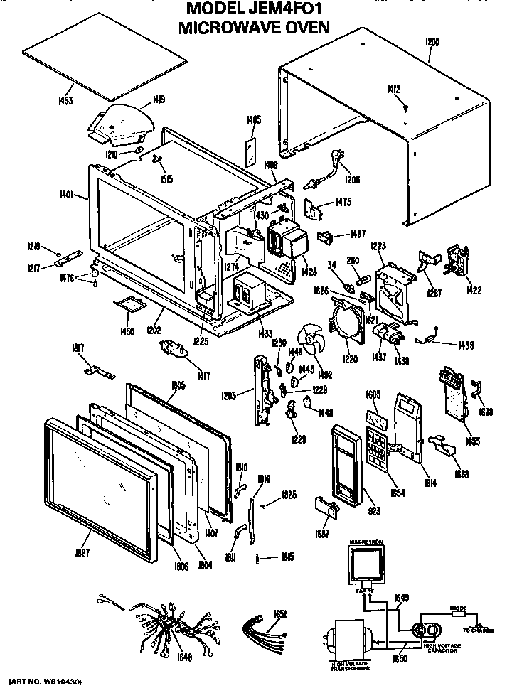 GE JEM4F01 microwave oven diagram