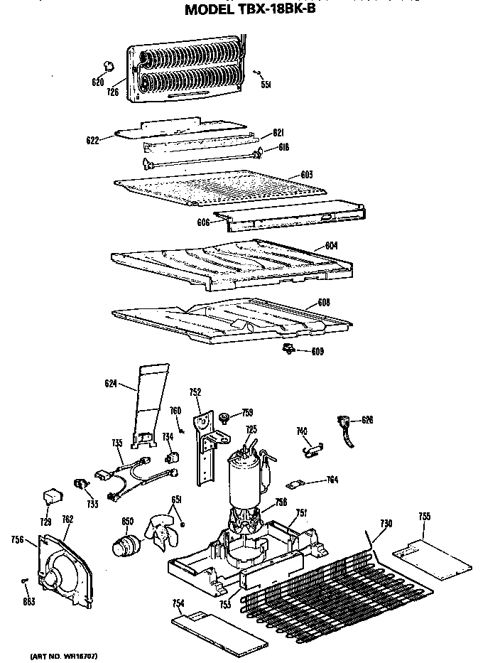 GE TBX18BKBR unit parts diagram