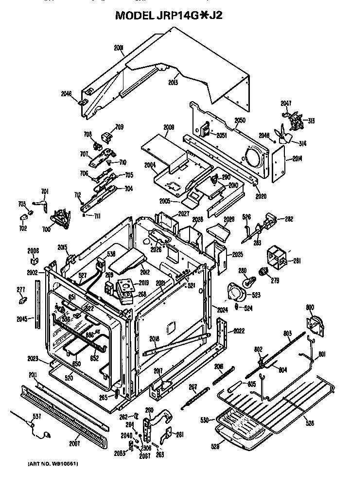 GE JRP14G*J2 main body diagram
