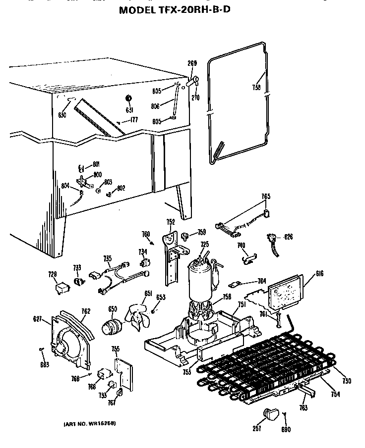 GE TFX20RHB unit parts diagram
