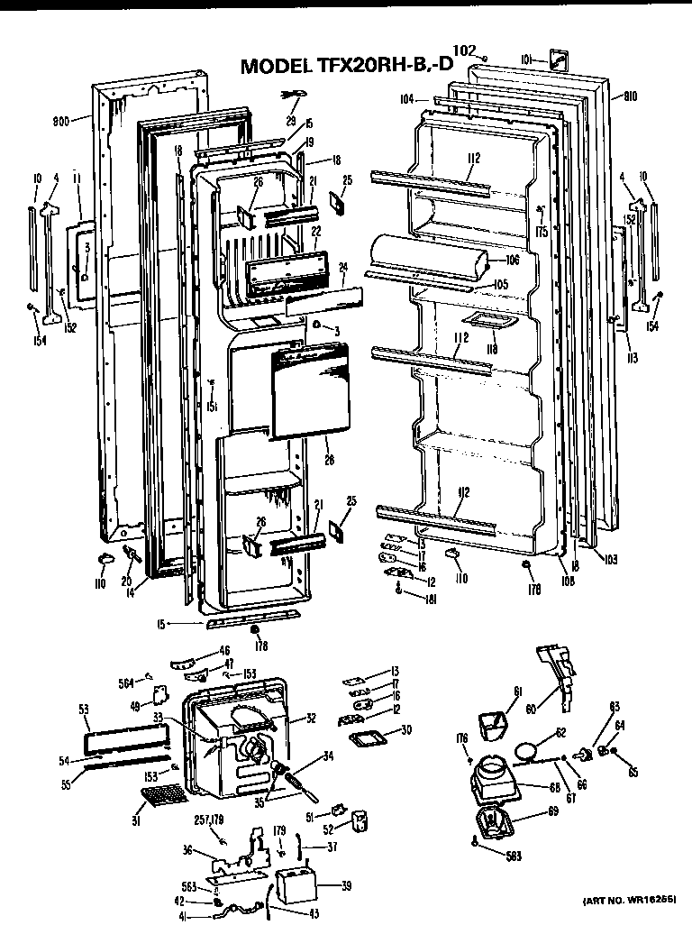 GE TFX20RHB doors diagram