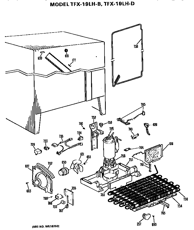 GE TFX19LHB unit parts diagram