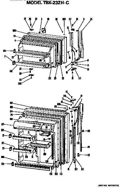 GE TBX23ZHC doors diagram