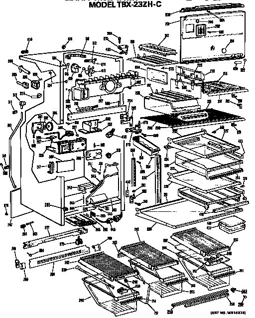 GE TBX23ZHC cabinet parts diagram