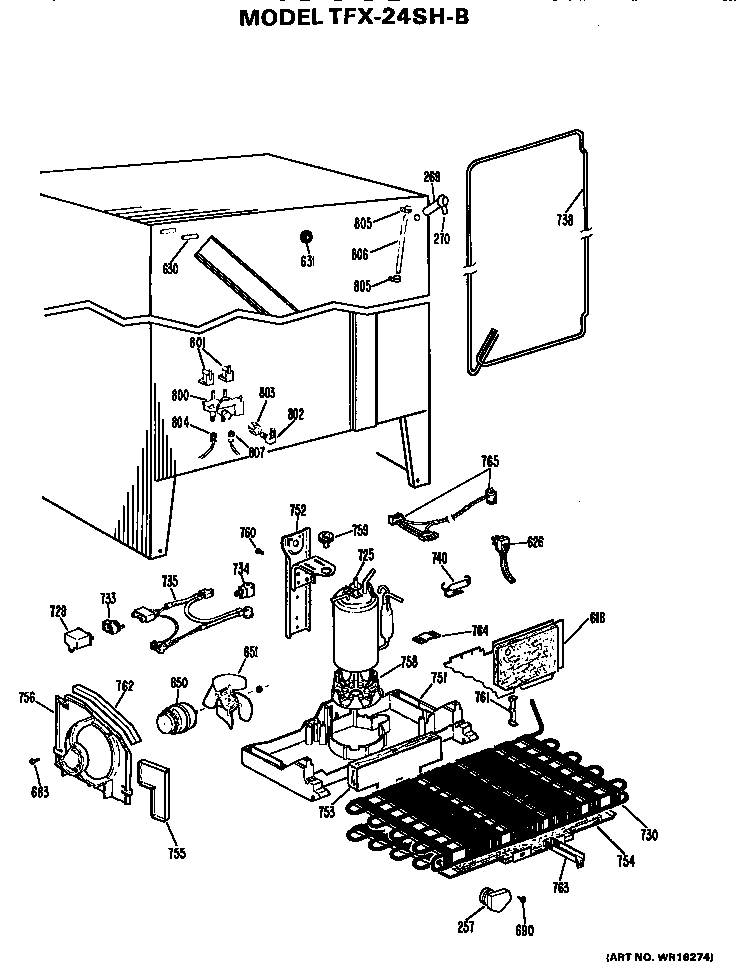 GE TFX24SHB unit parts diagram