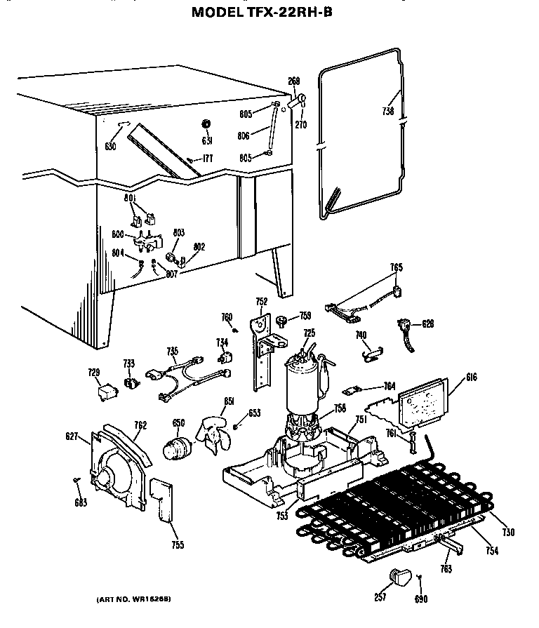 GE TFX22RHB unit parts diagram