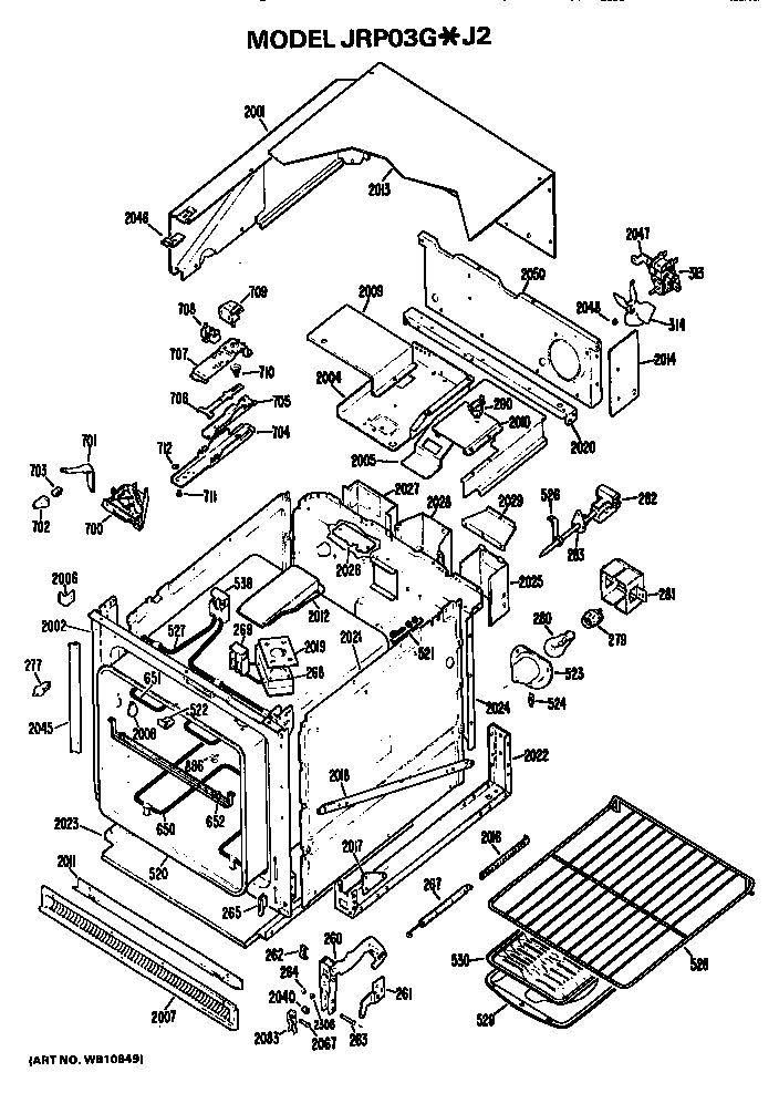 GE JRP03G*J2 main body diagram