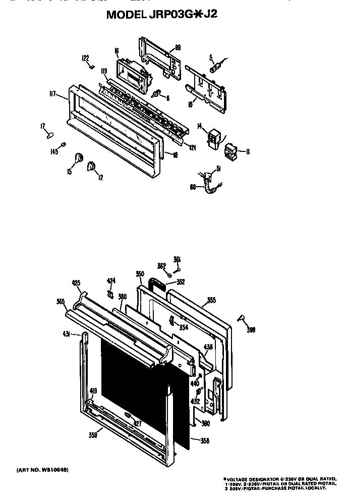 GE JRP03G*J2 controls diagram