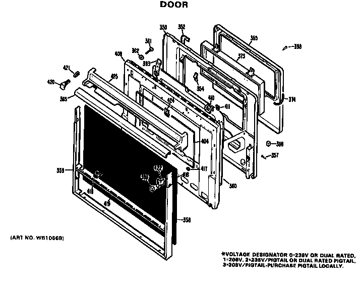 GE JMP26G*J2 door diagram
